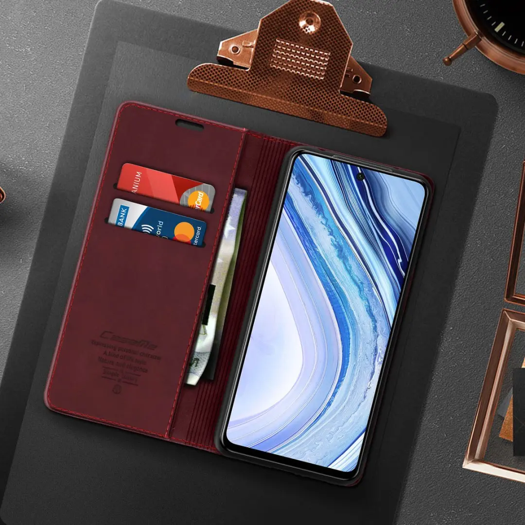 Caseme Hoesje Redmi Note 9S FOLIO-KAZAM-WN-NT9S - Bordeaux