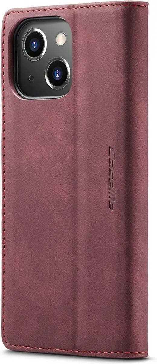 Caseme 013 Book Case iPhone 15 Hoesje - 2 Pasjes - Bordeaux