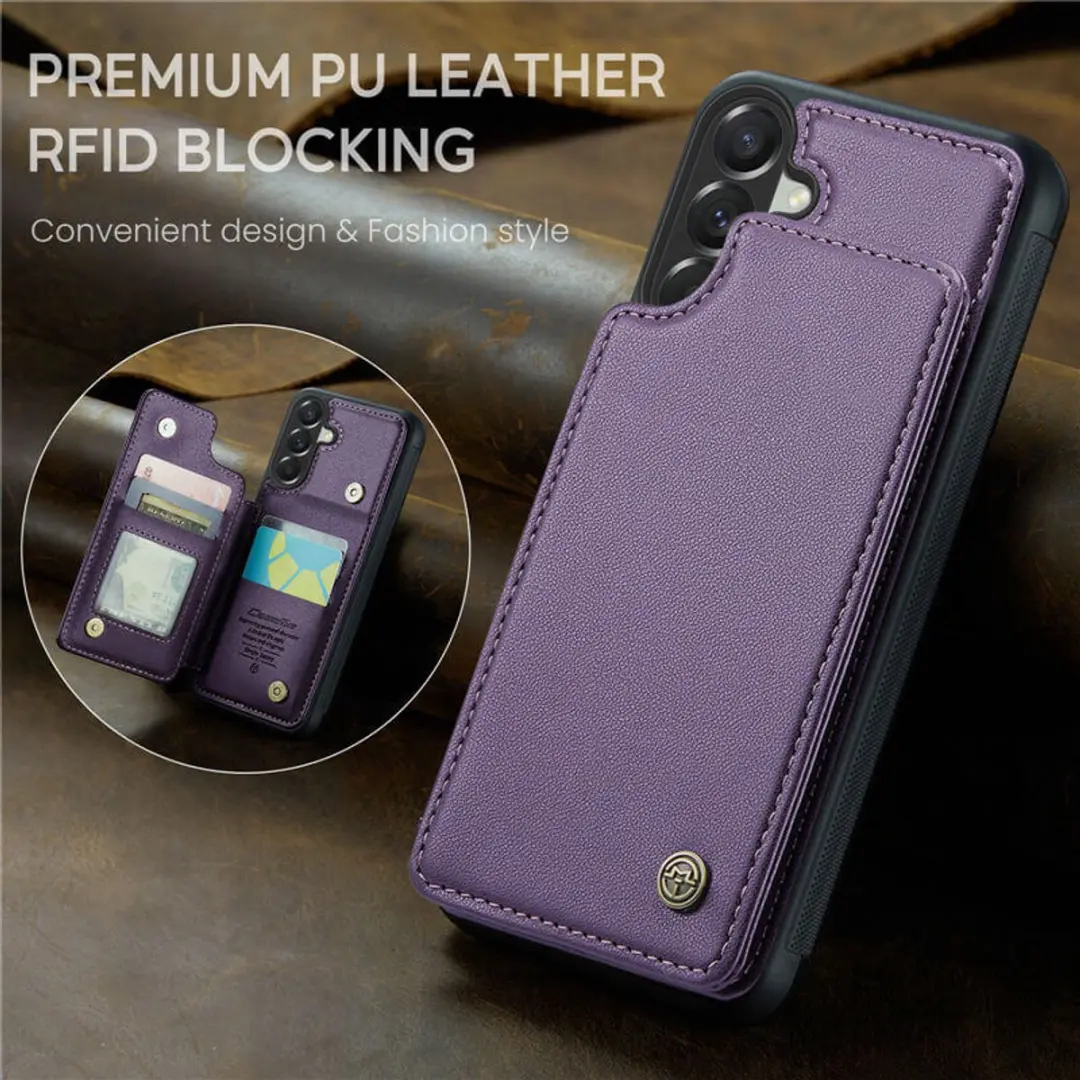 Caseme Luxe Portemonnee Backcover Galaxy A37 - Anti-RFID - Paars
