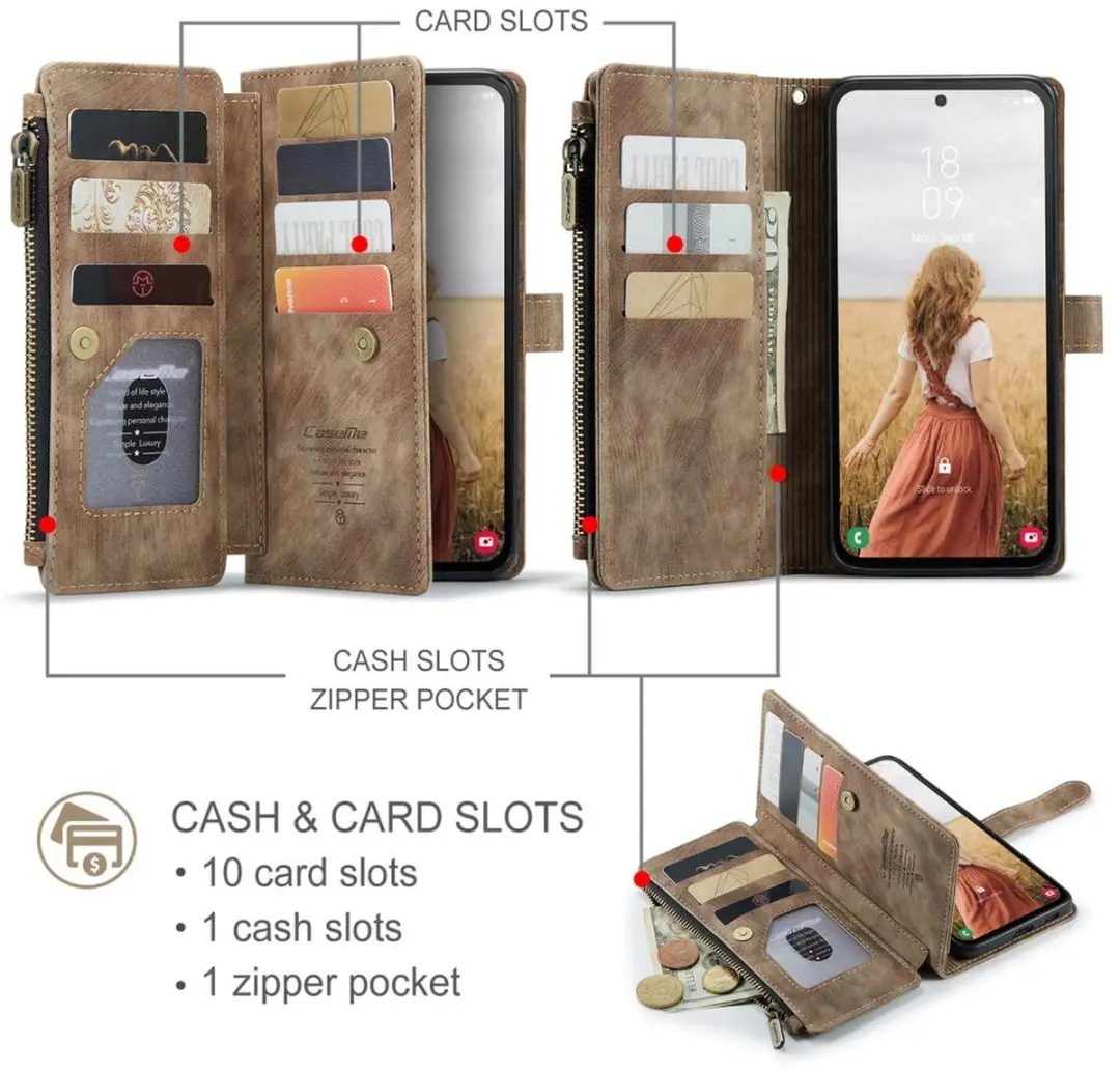 Caseme C30 Hoesje Samsung Galaxy S25 FE - Bruin