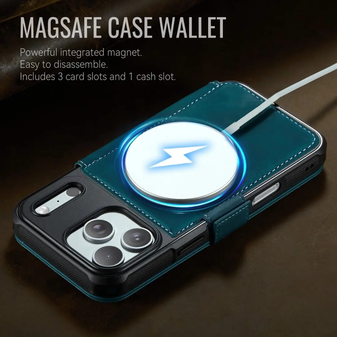 Caseme 053 Slim Book Case iPhone 17 Pro - MagSafe - Blauw