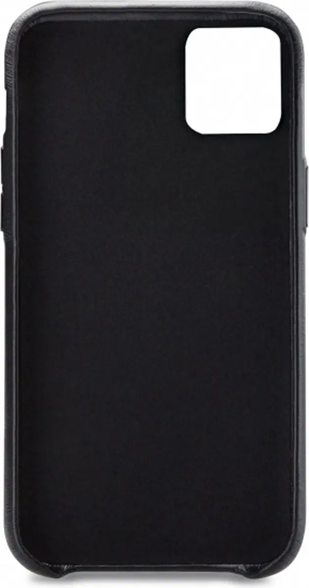 Senza Pure Cardslot iPhone 12 Mini Hoesje - Echt Leer - Deep Black - LEACVR1082