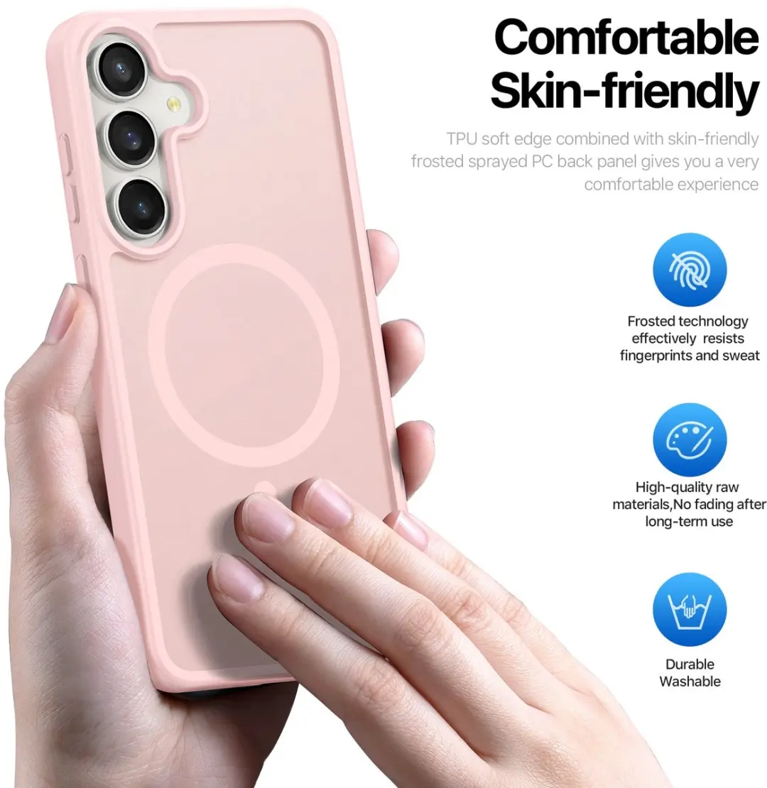 Dux Ducis Yind Series Hoesje Samsung Galaxy S25 FE - Transparant Roze - MagSafe