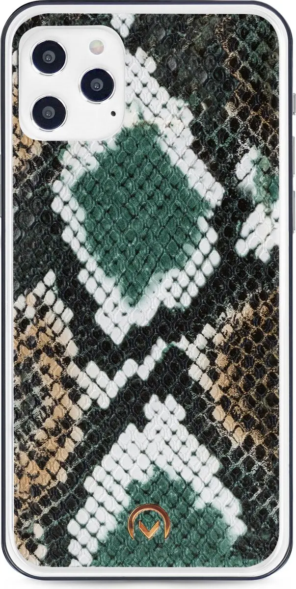 Mobilize iPhone 12 Pro Max Clutch Case - Slangenprint Donkergroen - 4 Pasjes