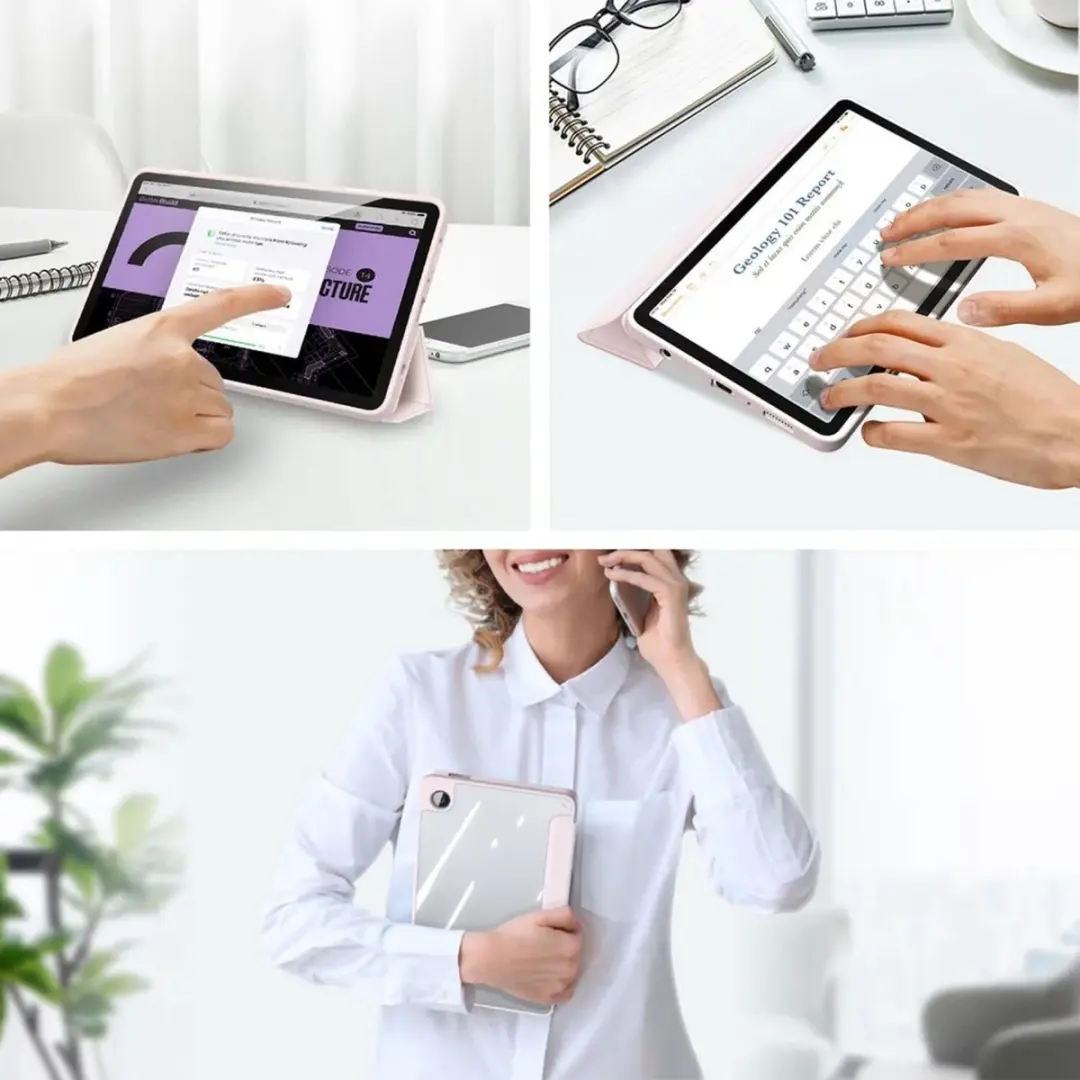 Dux Ducis Toby Series Tablethoes Samsung Galaxy Tab A9 8.7 inch - Roze - afbeelding 6 van 6