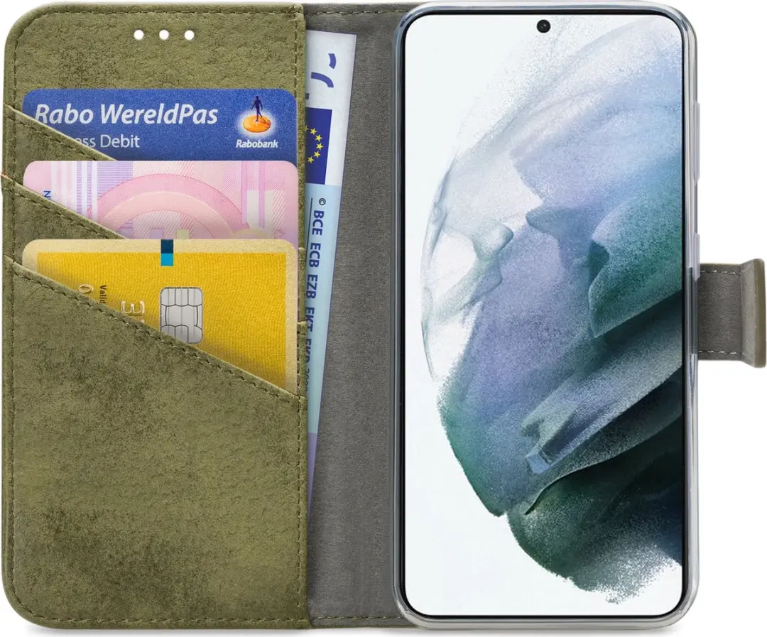 My Style Flex Wallet Samsung Galaxy S21+ - 3 Pasjes - Groen