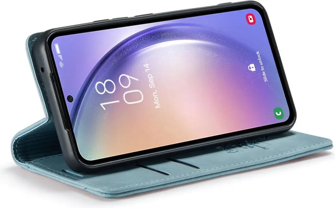 Caseme Samsung Galaxy A25 Hoesje - Effen Aquablauw