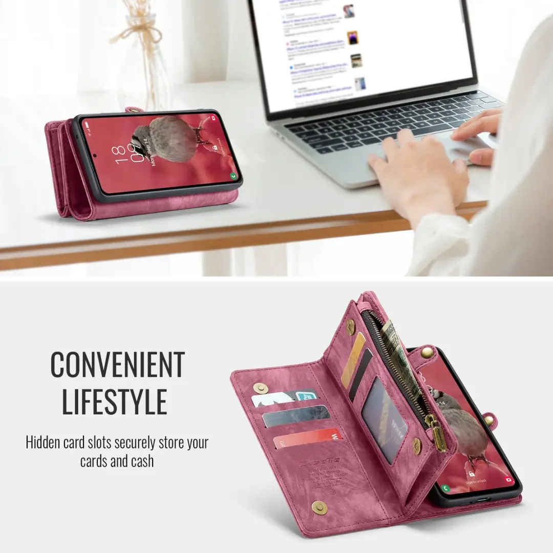 Caseme 008 Hoesje Samsung Galaxy S26 - 2-in-1 Book Case & Portemonnee - 8 Pasjes - Pink