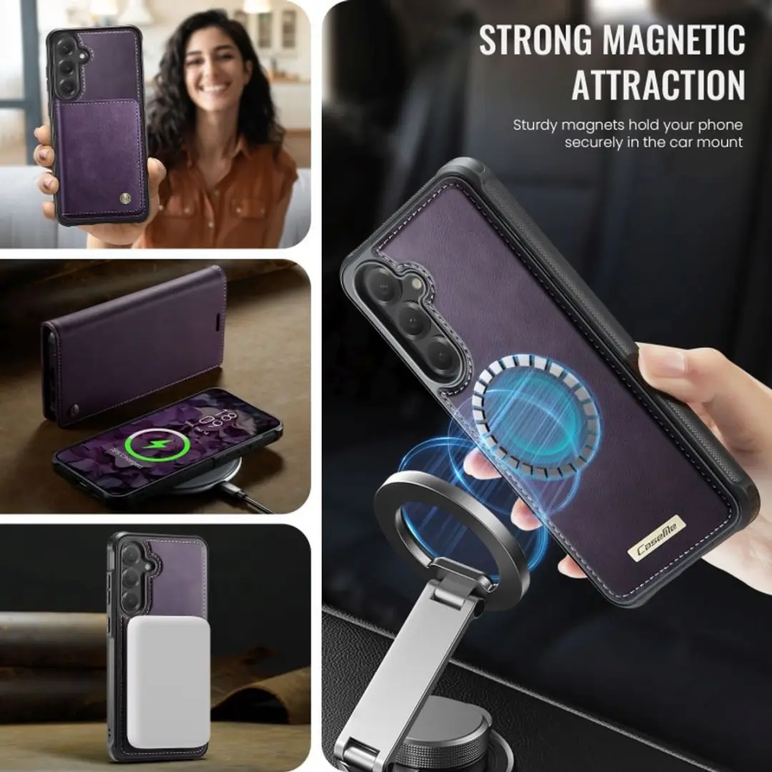Caseme Luxe 2-in-1 Portemonneehoes Backcover Galaxy S24+/S25+ - Paars