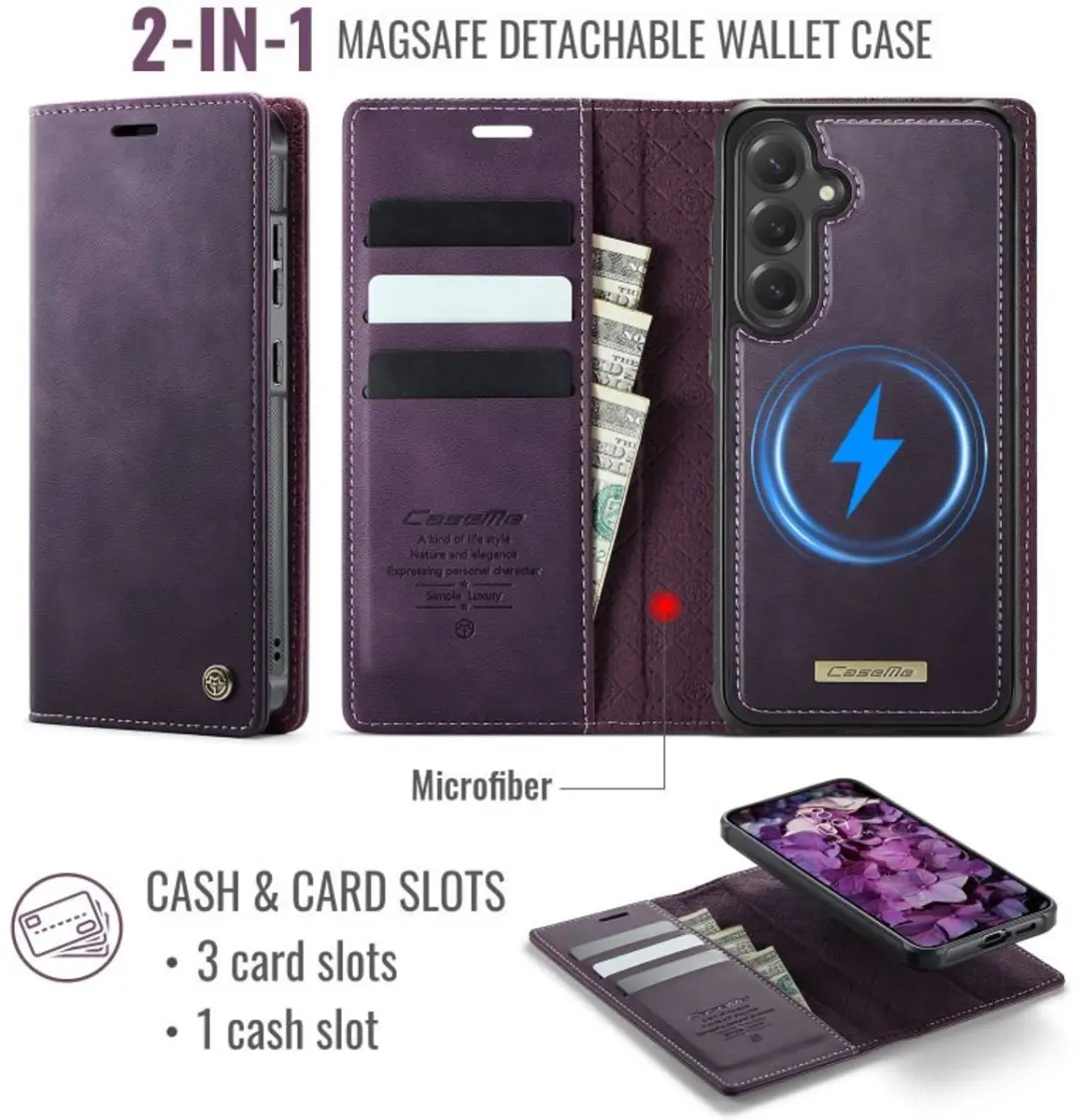Caseme Luxe 2-in-1 Portemonneehoes Backcover Galaxy S24+/S25+ - Paars