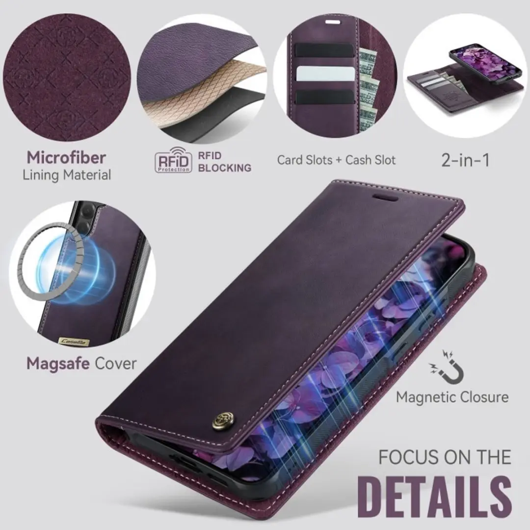 Caseme Luxe 2-in-1 Portemonneehoes Backcover Galaxy S24+/S25+ - Paars