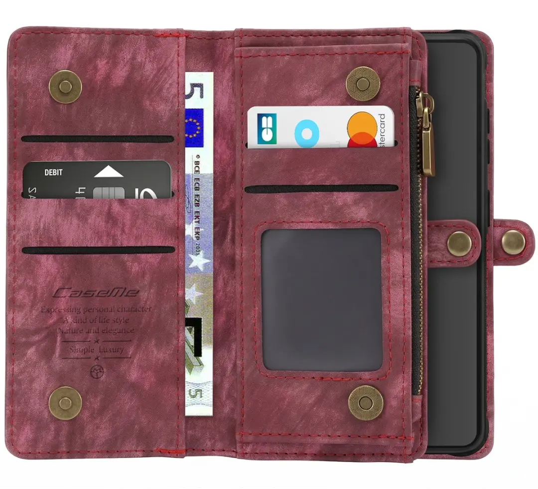 Caseme Folio-Kazval S26R 2-in-1 Hoes Portemonnee - Bordeaux