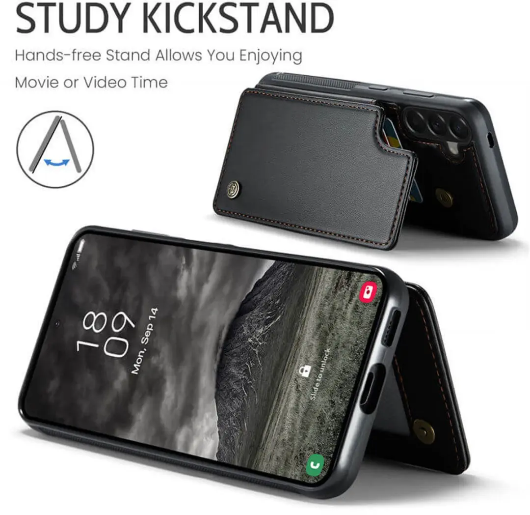 Caseme Luxe Portemonnee Backcover Galaxy A37 - 4 Pasjes - Zwart