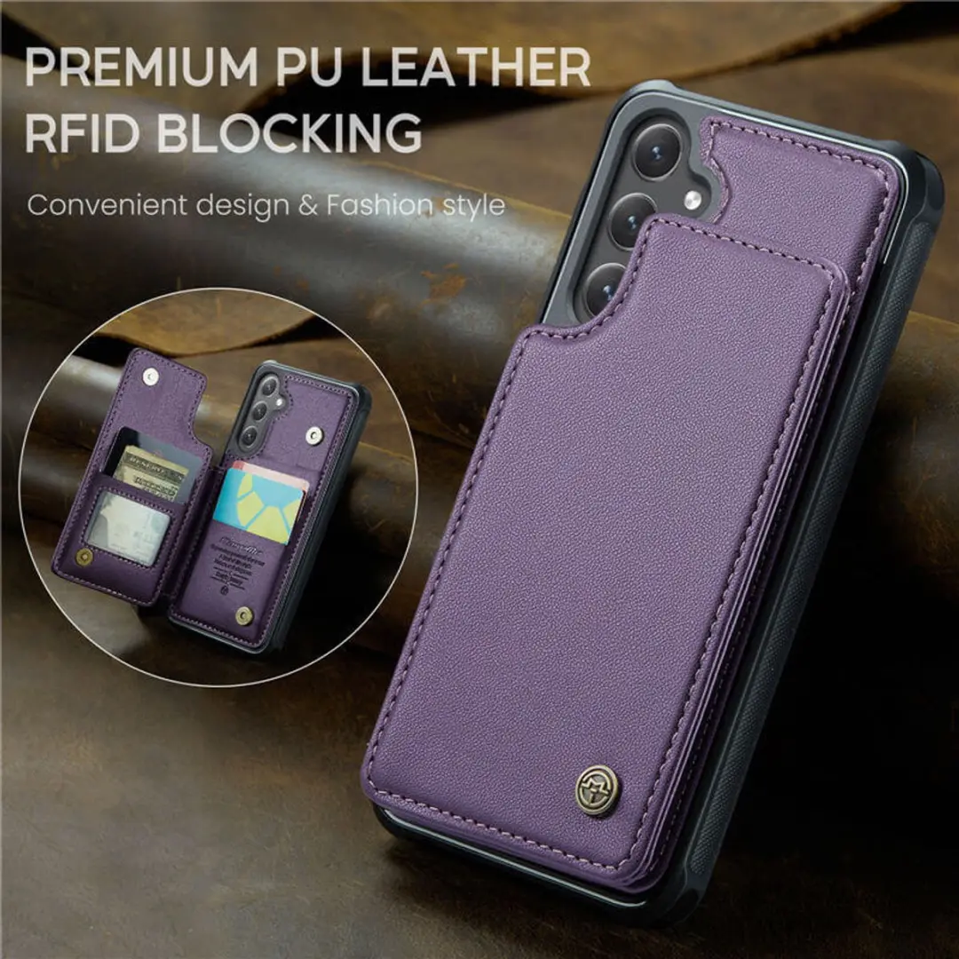 Caseme Luxe Portemonnee Backcover Galaxy S24/S25 - Anti-RFID - Paars