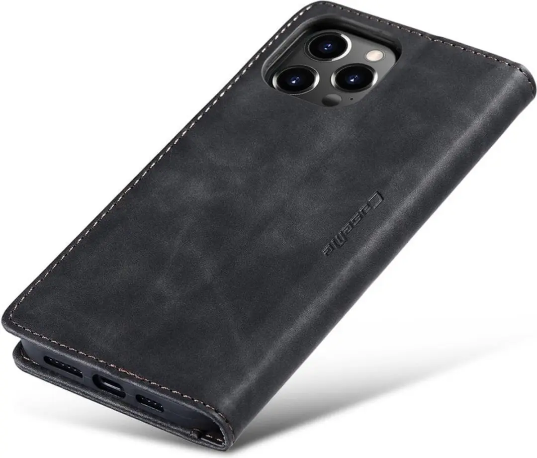 Caseme Bookcase Hoesje iPhone 14 Pro - 2 Pasjes - Zwart