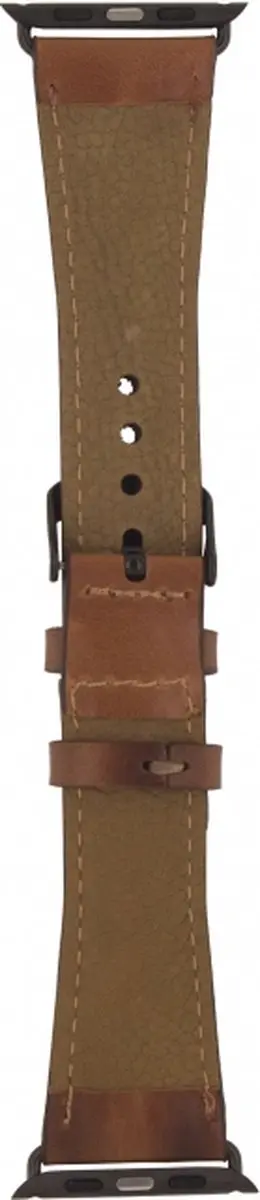 Senza Desire Strap Leren Bandje Apple Watch Series 7 41mm - Burned Cognac