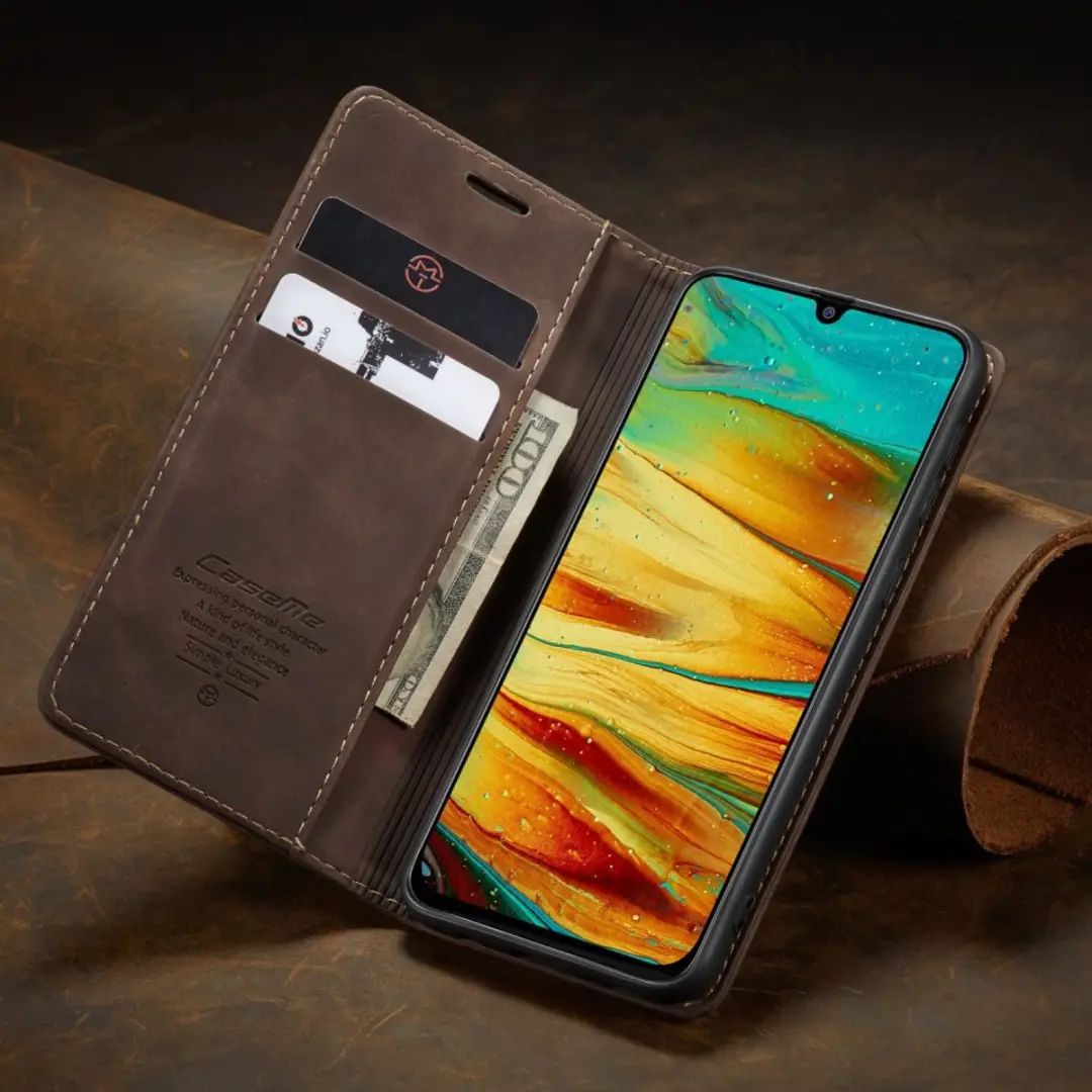 Caseme 013 Book Case Hoesje Samsung Galaxy M31 - Donkerbruin