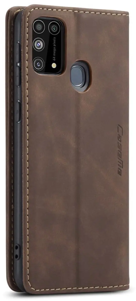 Caseme 013 Book Case Hoesje Samsung Galaxy M31 - Donkerbruin
