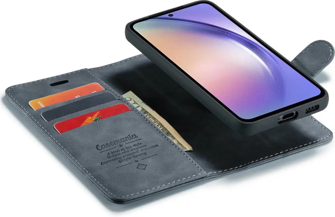 Caseme Bookcase Hoesje Samsung Galaxy A54 - 4 Pasjes - Grijs