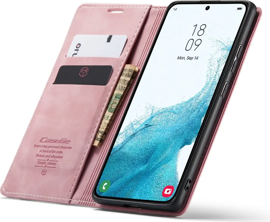 Caseme Hoesje Samsung Galaxy S22 Plus Roze - 2 Pasjes