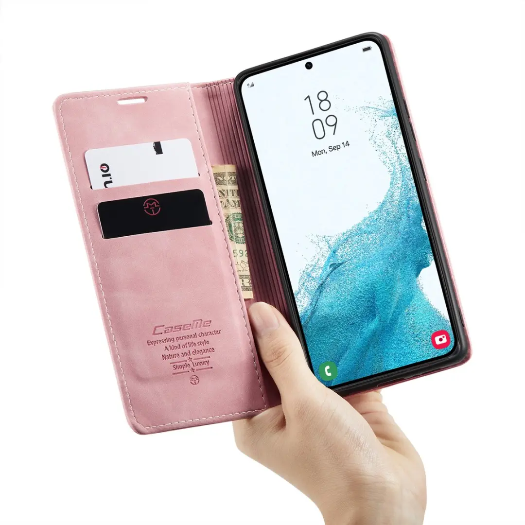 Caseme Hoesje Samsung Galaxy S22 Plus Roze - 2 Pasjes