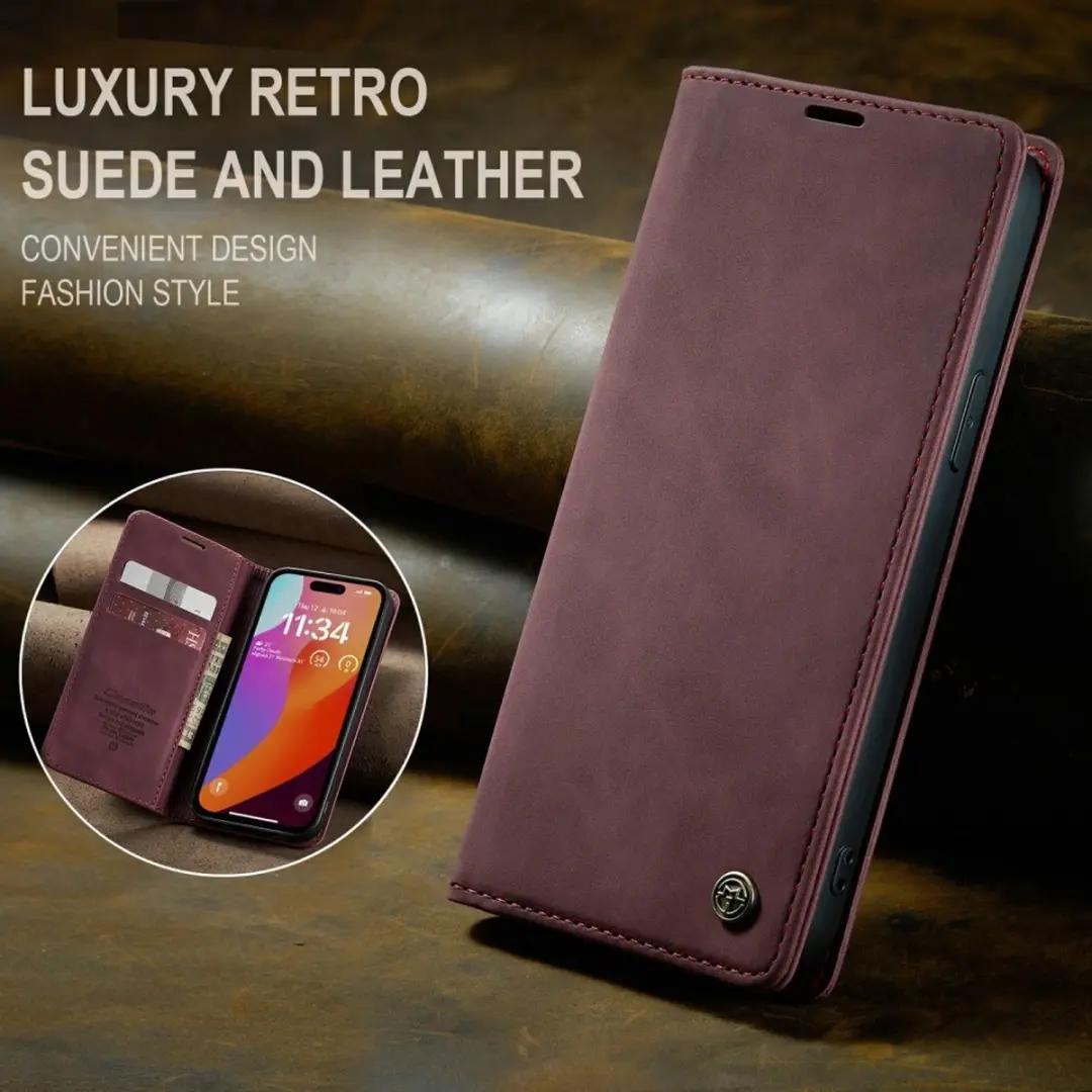 CaseMe 013 Book Case iPhone 16 Pro - Bordeaux