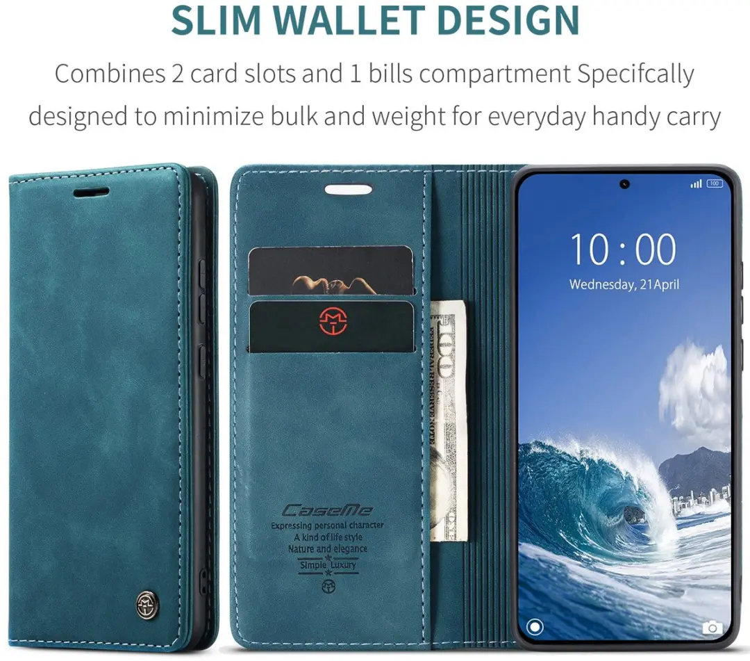 Caseme 013 Book Case Hoesje Xiaomi 15T - Blauw - afbeelding 6 van 6