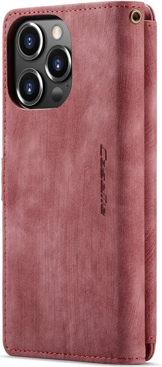 Caseme Portemonnee Hoes iPhone 14 Pro Max - 14 Pasjes - Rood