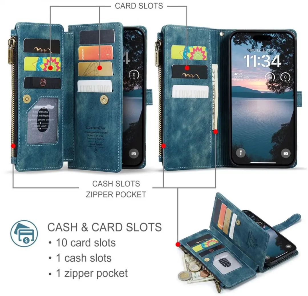 CaseMe C30 Hoesje iPhone 17 Pro Max - Blauw