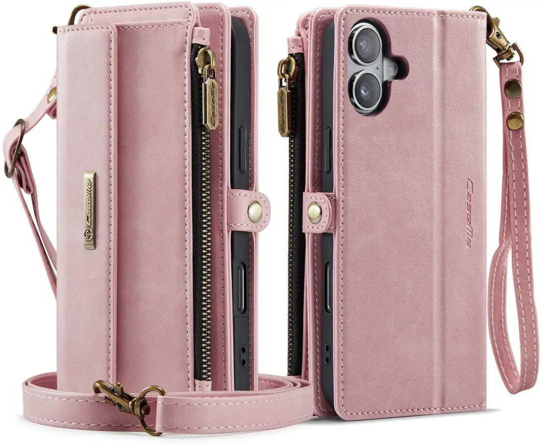 Caseme iPhone 17 Hoesje Portemonnee - Lichtroze - 9 Pasjes