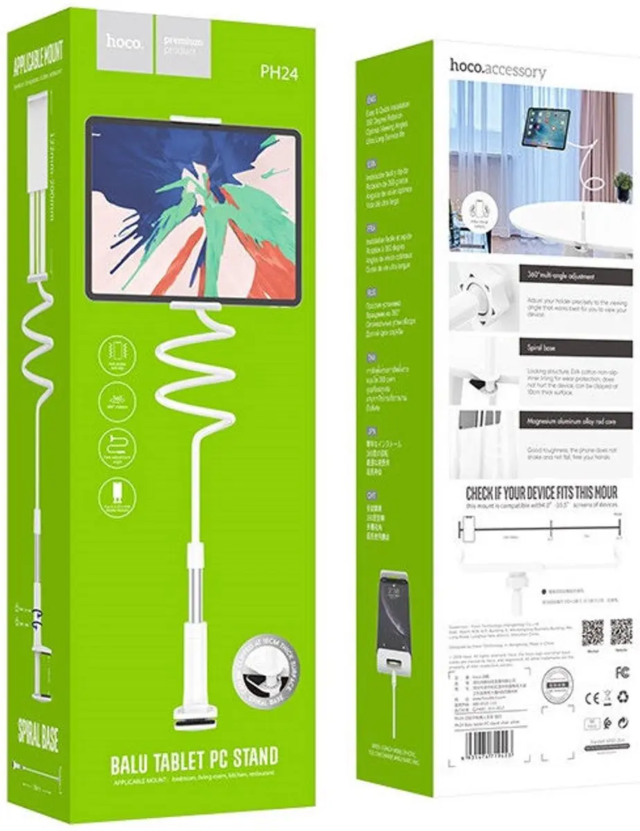 Hoco Zwanenhals Telefoonhouder - 4-10.5 Inch - Wit