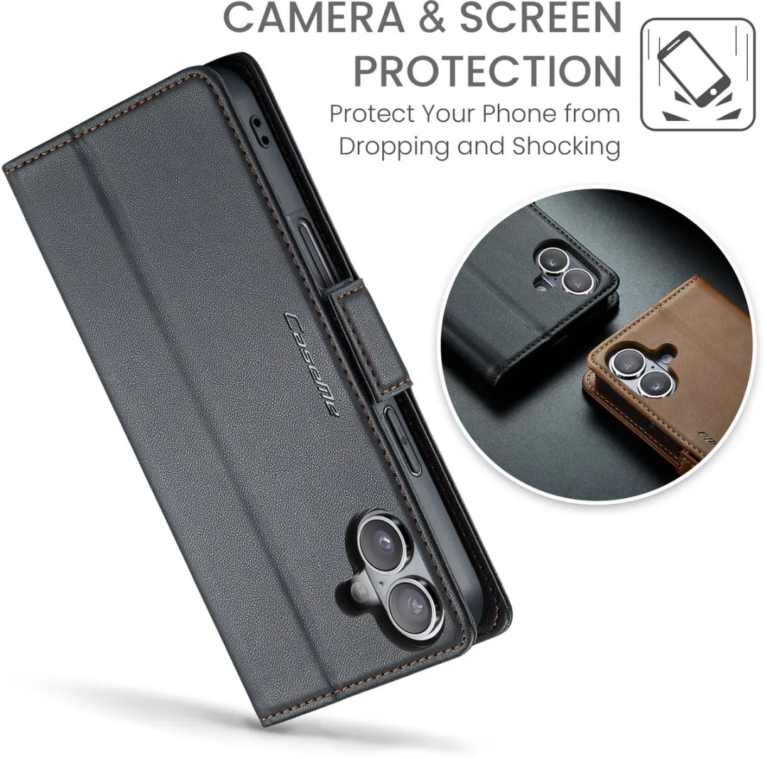 CaseMe 023 Wallet Book Hoesje iPhone 17 - Zwart