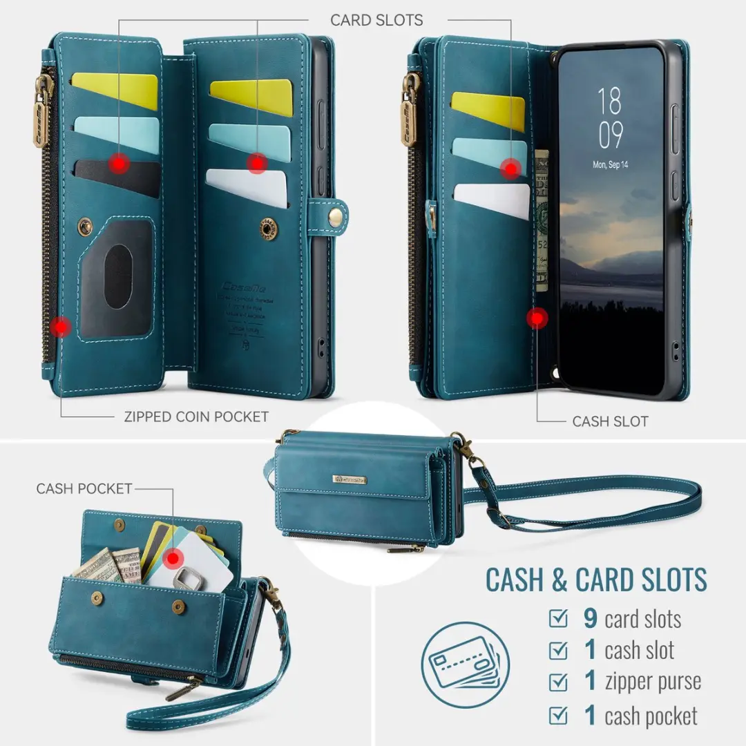 Caseme Samsung Galaxy S26 Plus Hoesje Portemonnee - Blauw