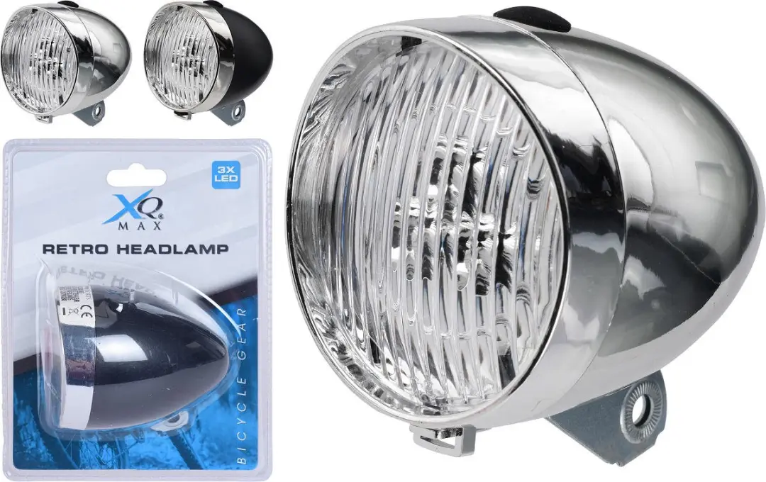 XQMax Koplamp Retro Zwart - 3-LED