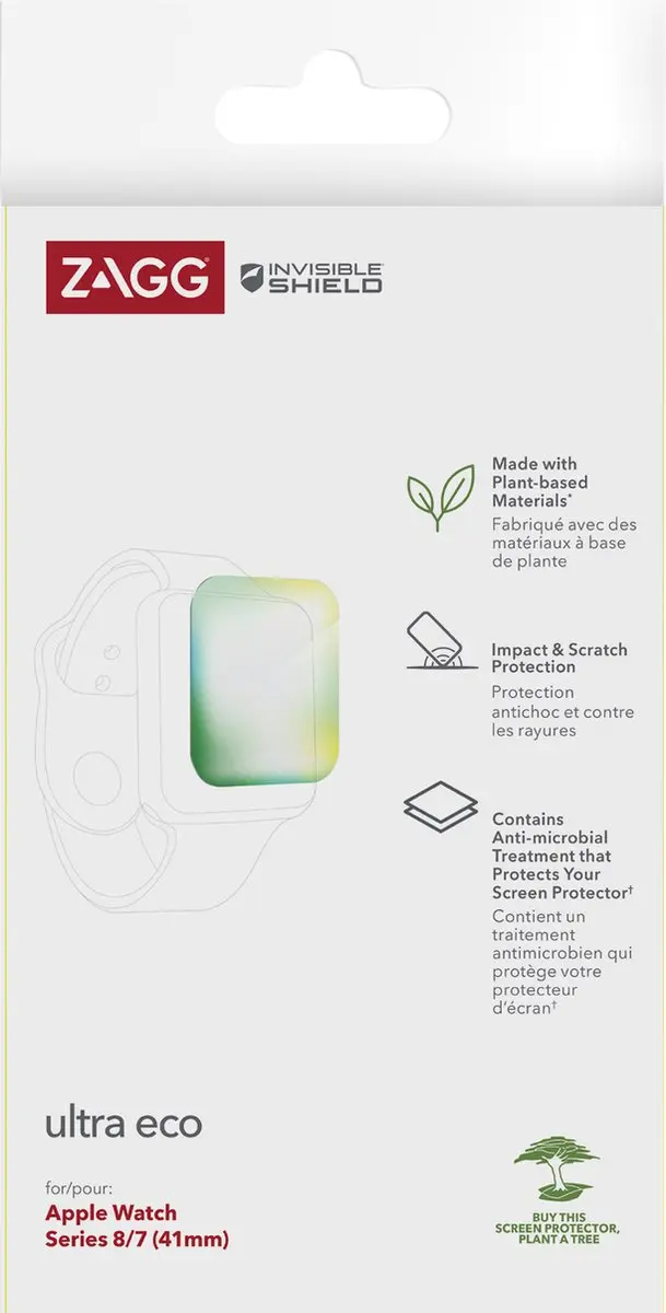 ZAGG InvisibleShield Ultra Eco Screenprotector Apple Watch 41mm - Transparant