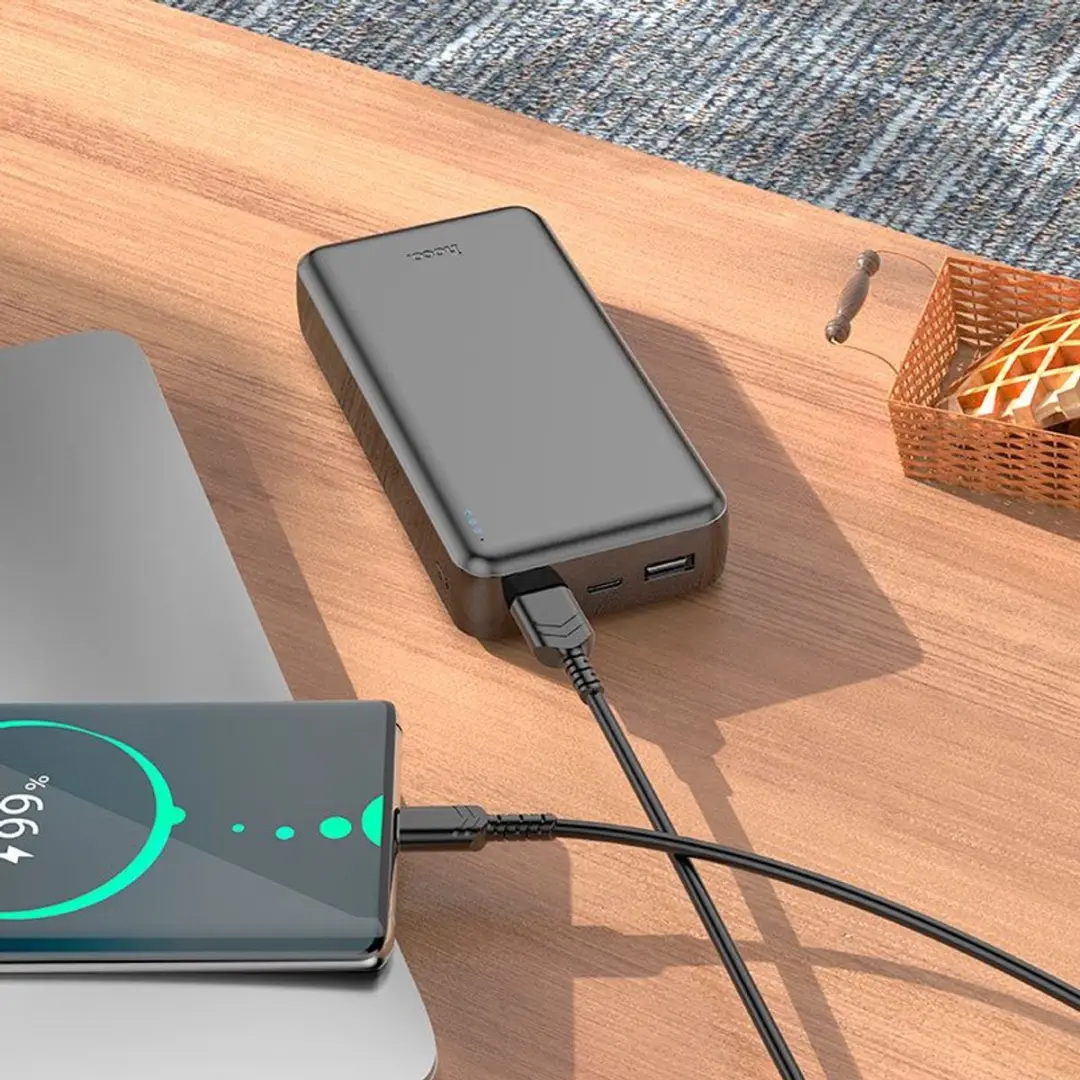 Hoco J100A Powerbank 20.000mAh - 2x USB-A - Zwart