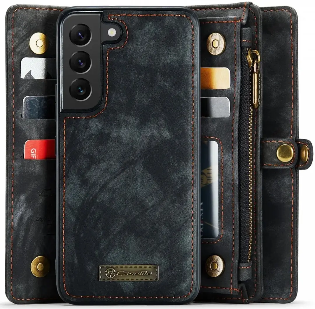 Caseme 008 Book Case Samsung Galaxy S22 Plus - 9 Pasjes - Zwart