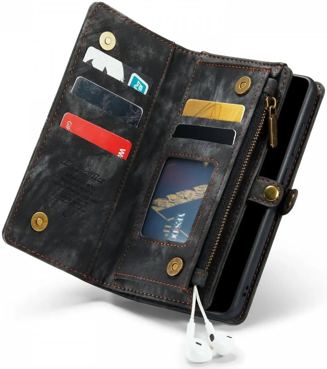 Caseme 008 Book Case Samsung Galaxy S22 Plus - 9 Pasjes - Zwart