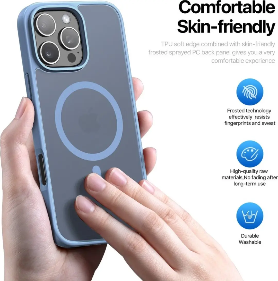 Dux Ducis Yind Serie iPhone 16 Pro Max Back Cover - Lichtblauw