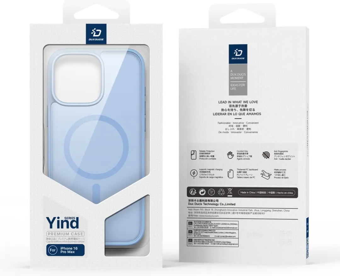 Dux Ducis Yind Serie iPhone 16 Pro Max Back Cover - Lichtblauw