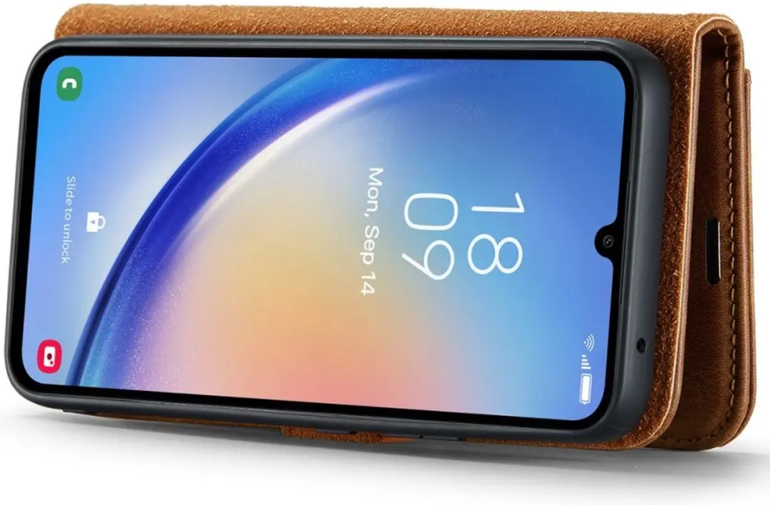 DG.MING Hoesje Samsung Galaxy A34 2-in-1 Book Case - Bruin - afbeelding 6 van 6