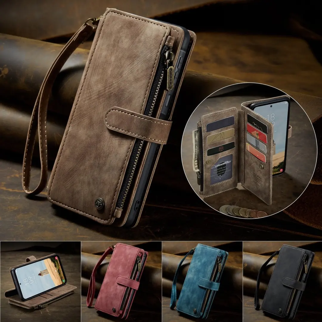 Caseme C30 Book Case Hoesje Samsung Galaxy A37 - 10 Pasjes - Bruin