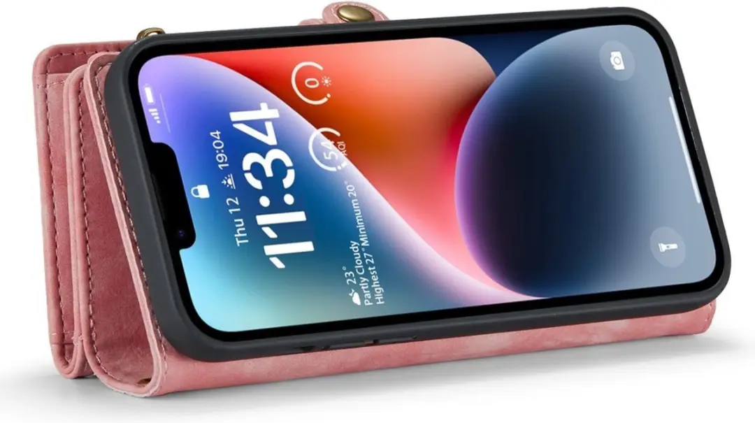 Caseme 008 iPhone 14 Hoesje - Roze - 8 Pasjes