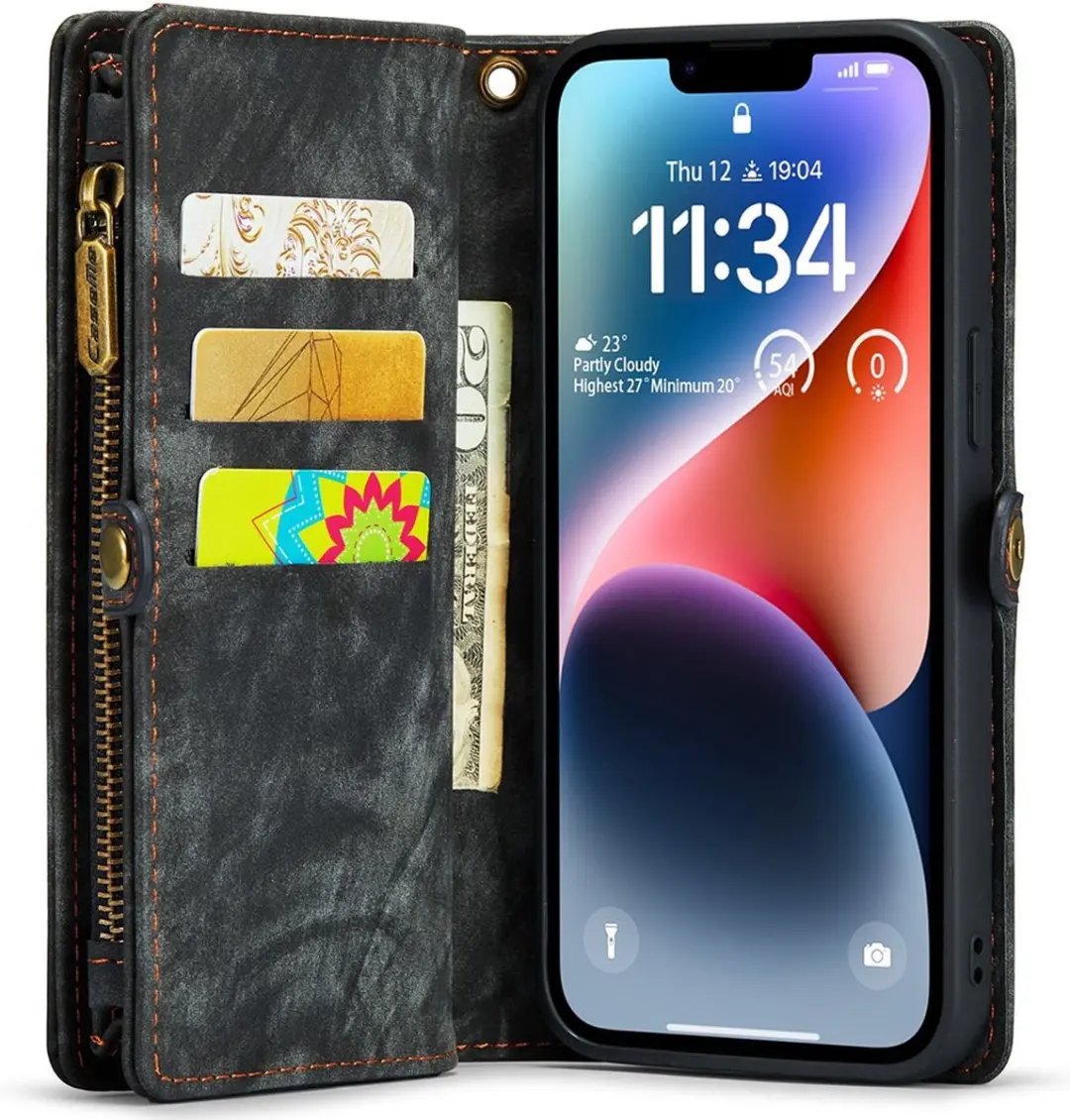 Caseme 008 Hoesje iPhone 15 Pro Max - 8 Pasjes - Zwart