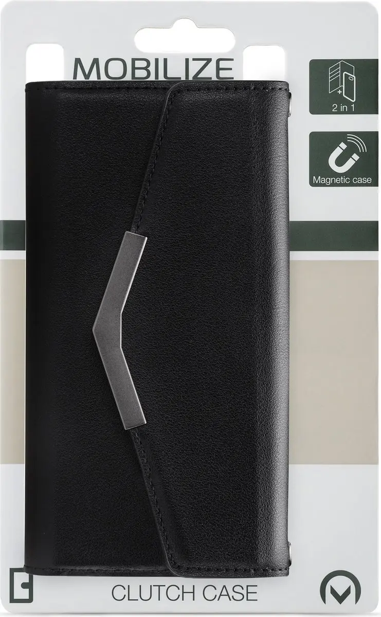 Mobilize Croco Zwart iPhone Clutch Case - 5 Pasjes