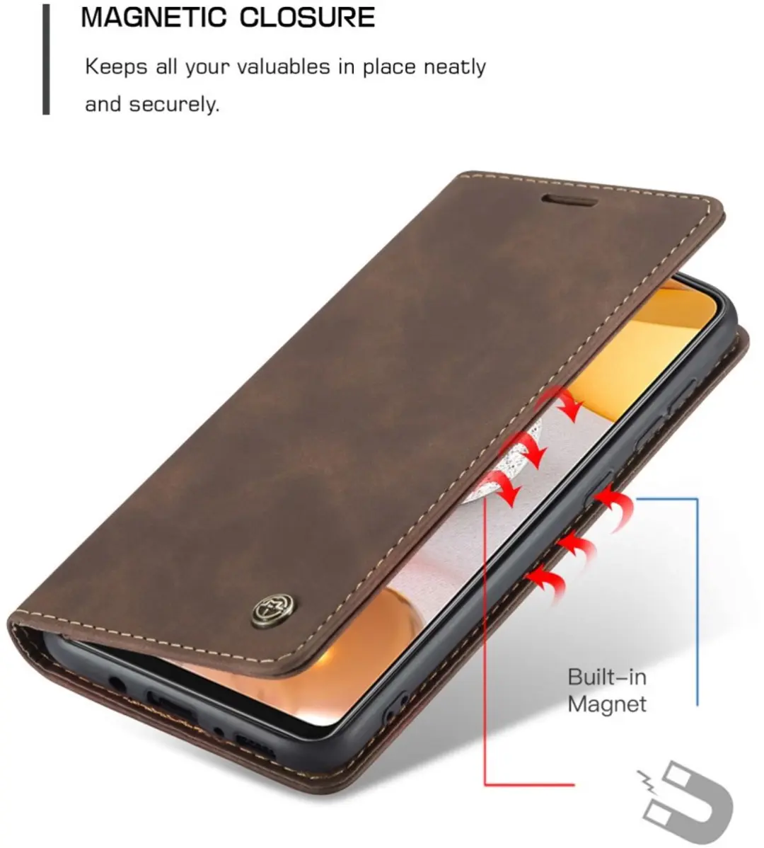 Caseme Book Case Donkerbruin - Samsung Galaxy S21 Plus