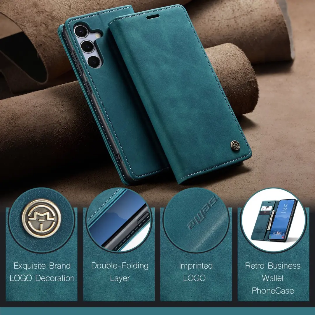 Caseme 013 Book Case Hoesje Samsung Galaxy S25 FE - Blauw