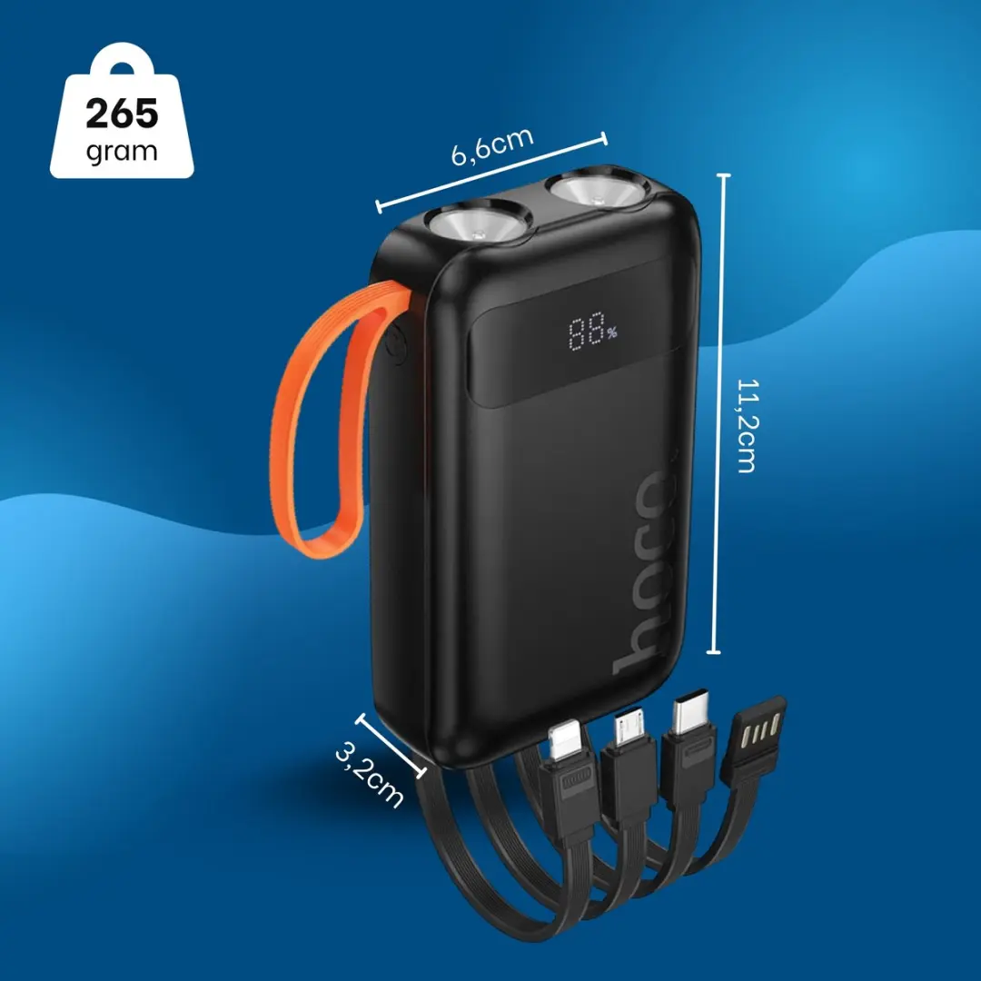 Hoco Powerbank J151 10.000mAh - Zwart - 4x USB