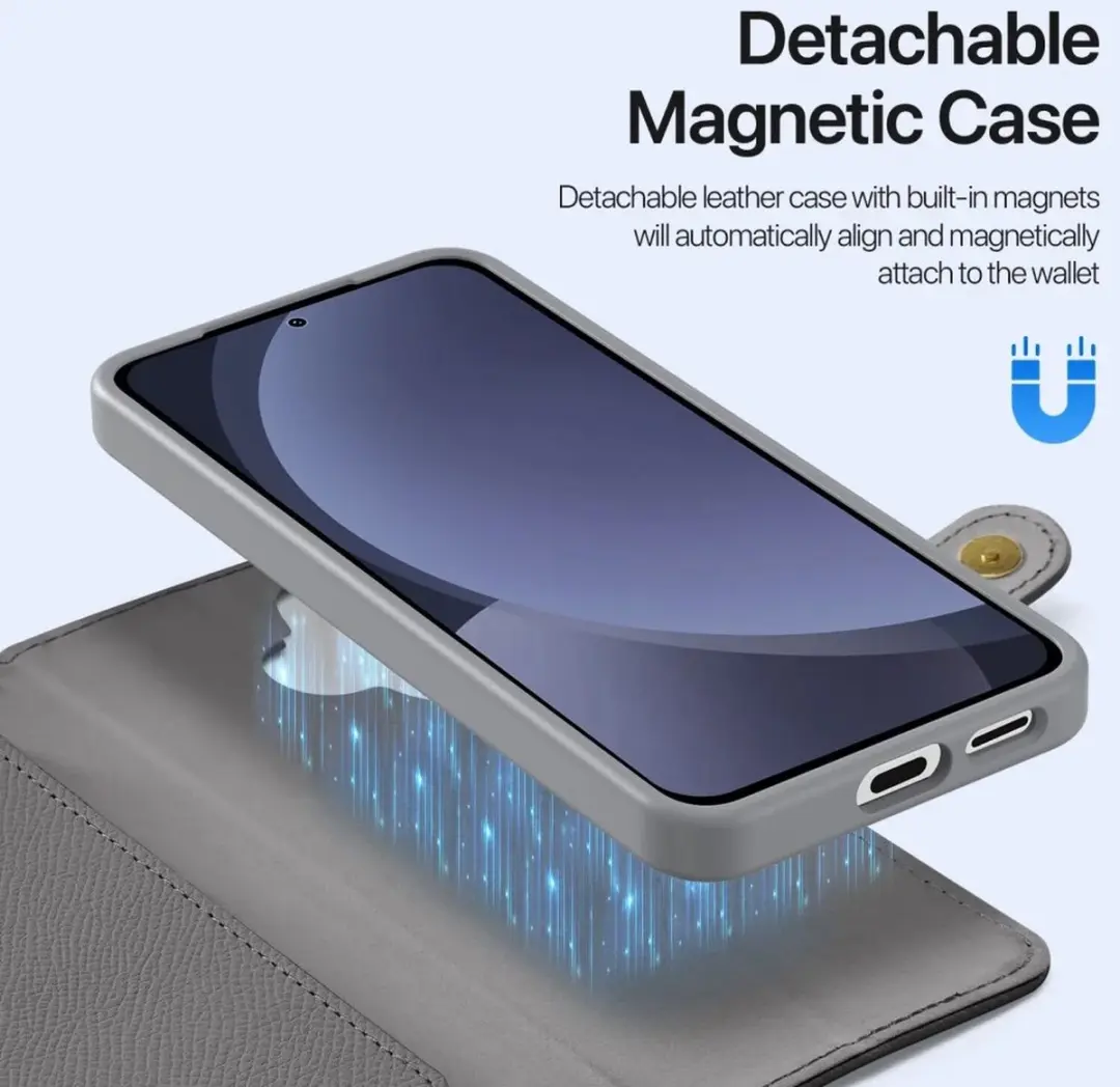 Dux Ducis Lawa Series Hoesje Samsung Galaxy S25 - Grijs - 7 Pasjes