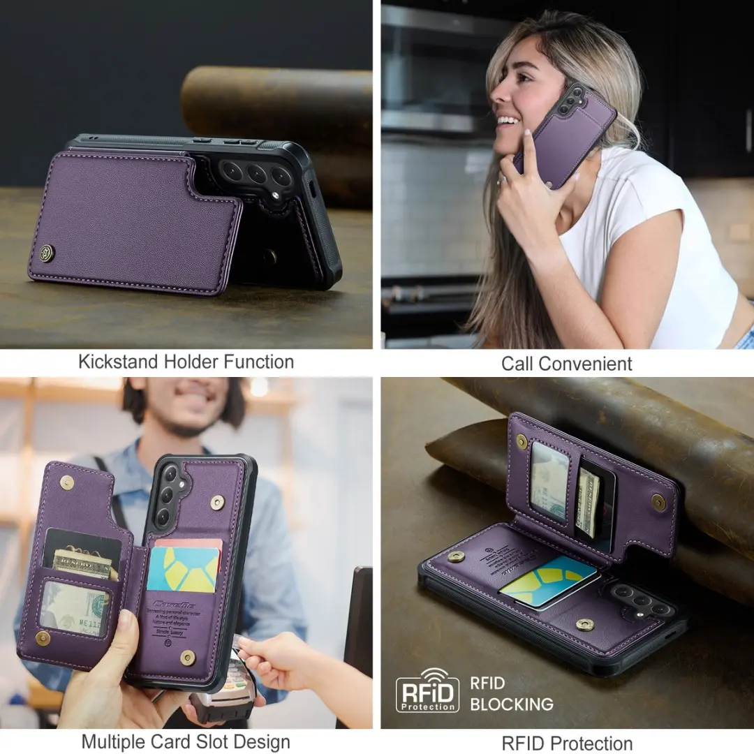 Caseme C22 Hoesje Samsung Galaxy S26 - Paars - 5 Pasjes